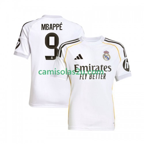 Camisolas de futebol Real Madrid Kylian Mbappé 9 Equipamento Principal 2025/26 Manga Curta Camisolas de futebol Real Madrid Kylian Mbappé 9 Equipamento Principal 2025/26 Manga Curta